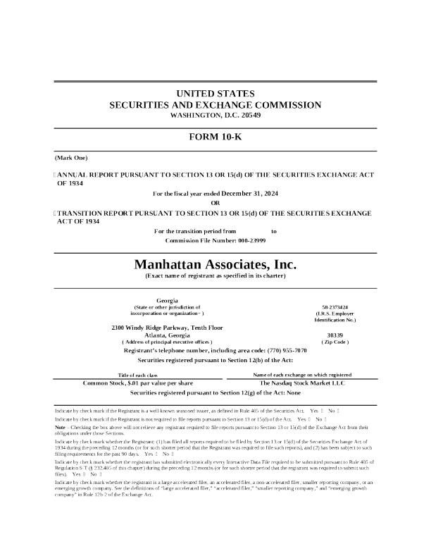 曼哈顿联合软件 2024年度报告