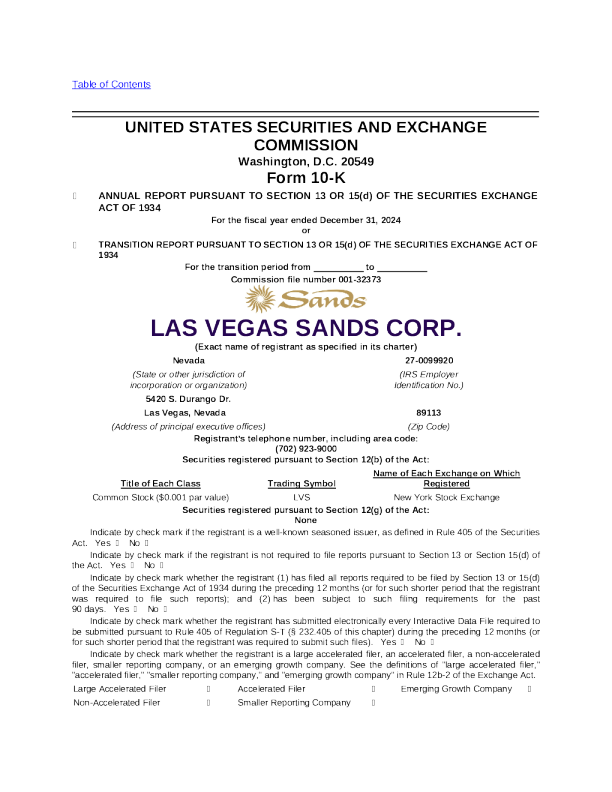 金沙集团 2024年度报告