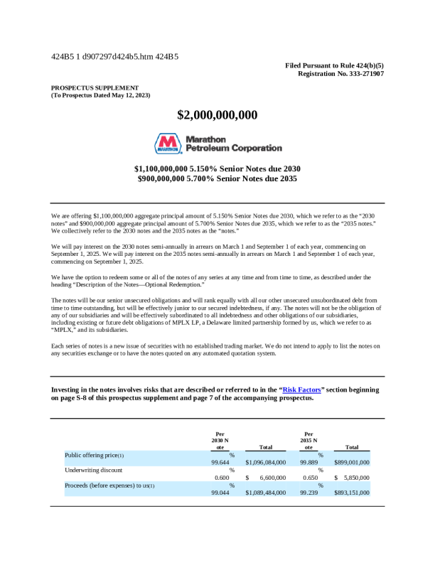 马拉松原油美股招股说明书(2025-02-07版)