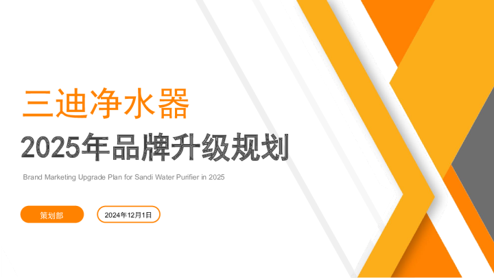2025三迪净水器品牌升级规划方案