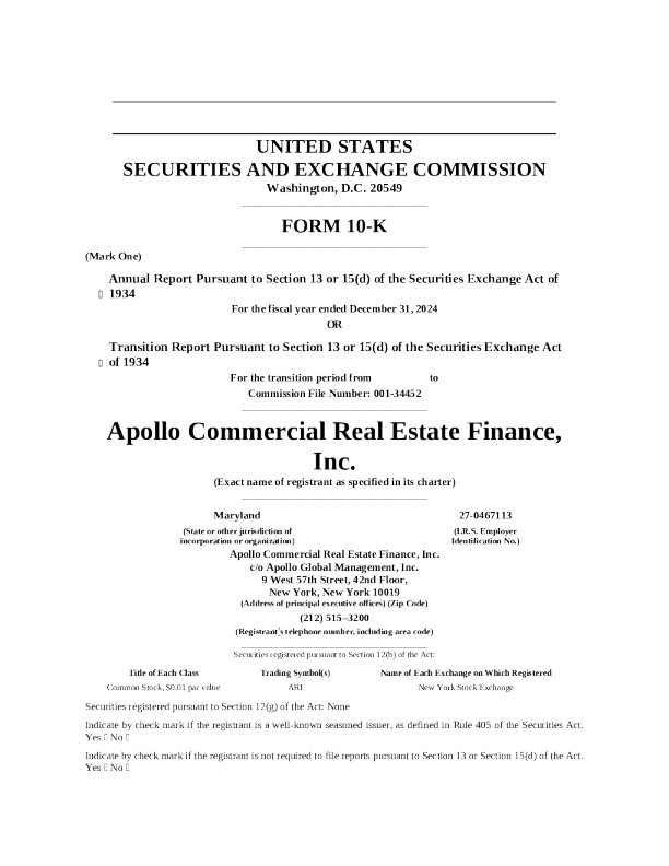 阿波罗房地产金融 2024年度报告