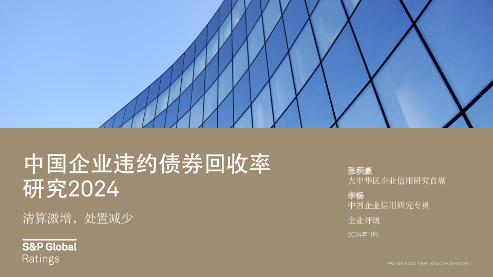 2024年中国企业违约债券回收率研究报告