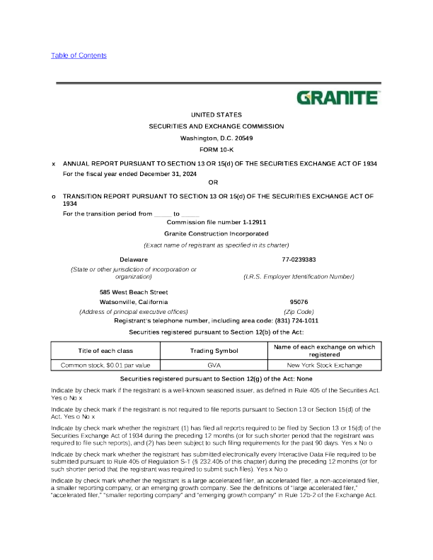 花岗岩建筑 2024年度报告