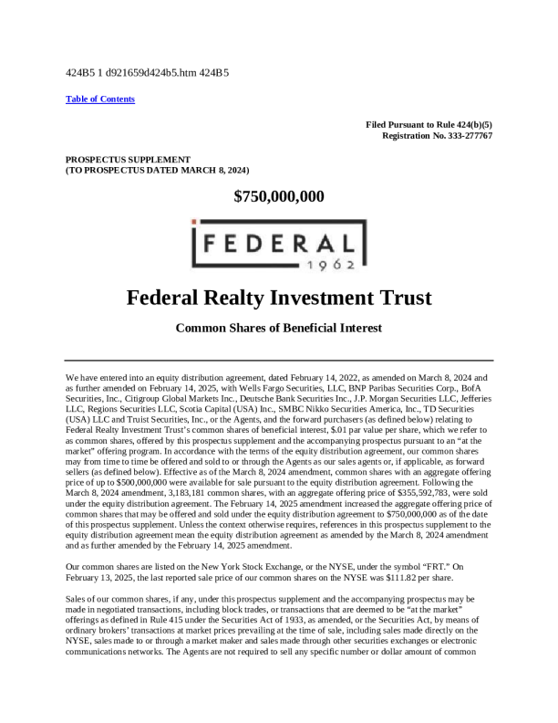 FRT信托美股招股说明书(2025-02-14版)