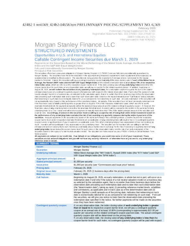 摩根士丹利美股招股说明书(2025-02-14版)