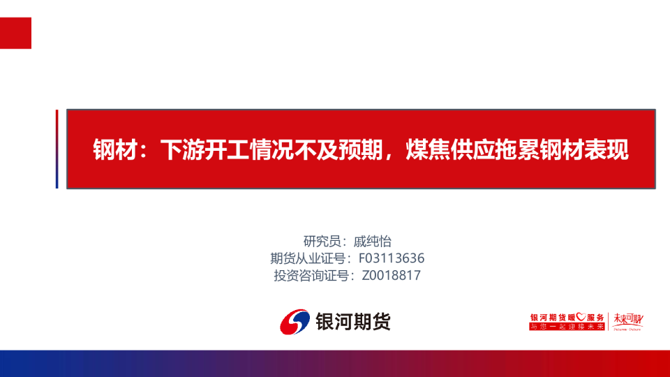 钢材：下游开工情况不及预期，煤焦供应拖累钢材表现