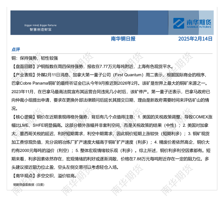 南华铜日报20250214