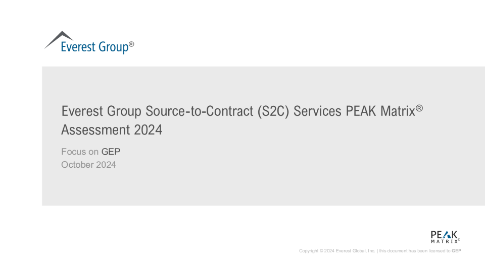 GEP 被公认为合同来源服务的领导者