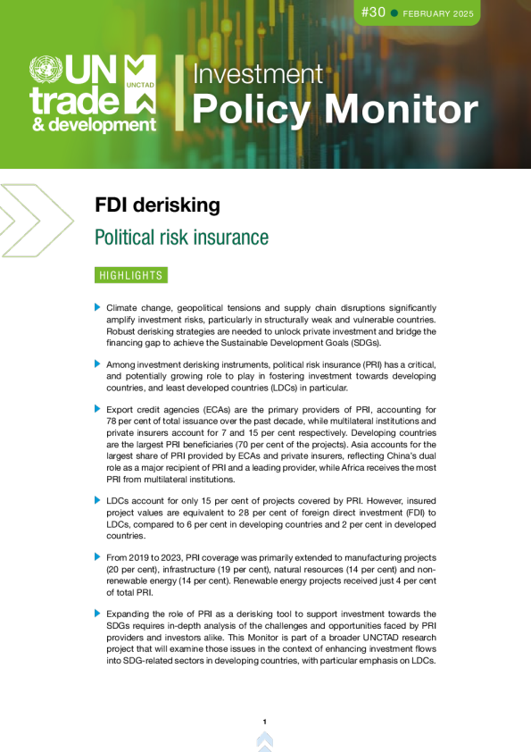 外商直接投资去风险：政治风险保险