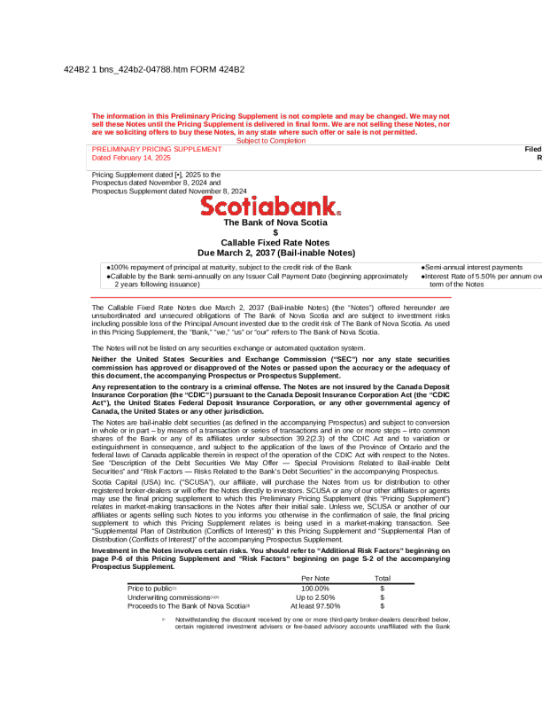 加拿大丰业银行美股招股说明书(2025-02-18版)