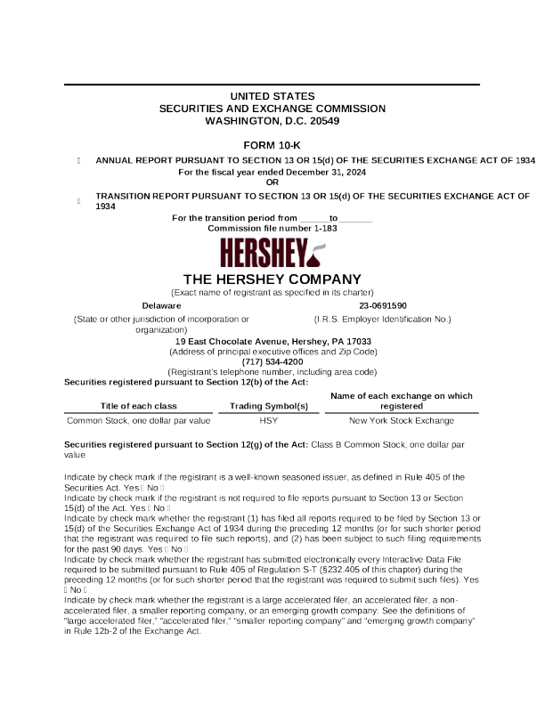 好时 2024年度报告
