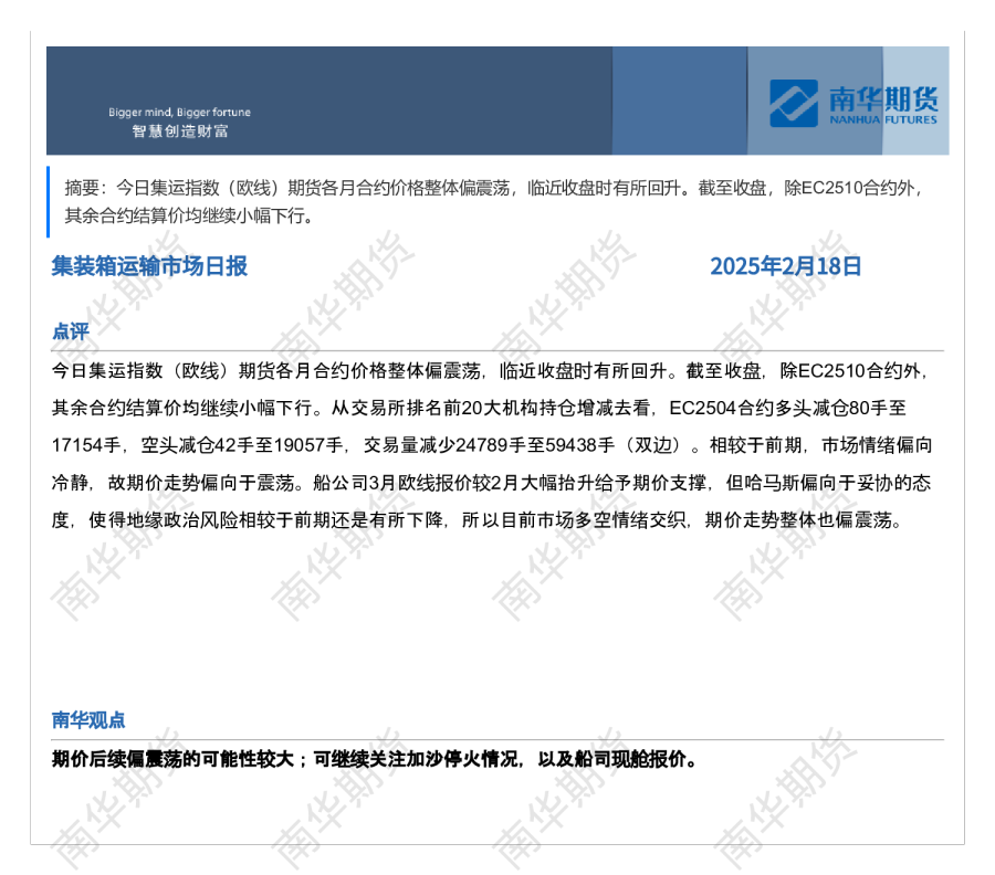 南华集运日报20250218