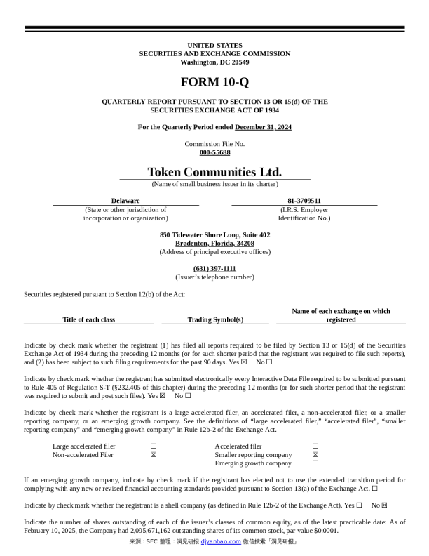 2024 Token Communities Ltd 招股说明书
