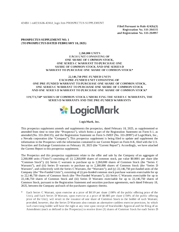 LogicMark Inc 股票招股说明书（2025年2月20日版）