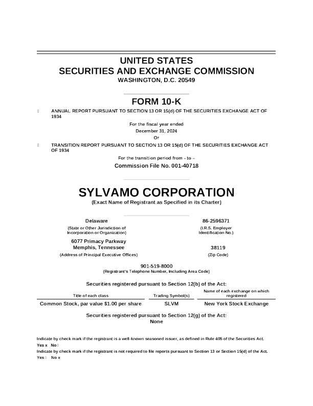 Sylvamo Corp 2024年度报告