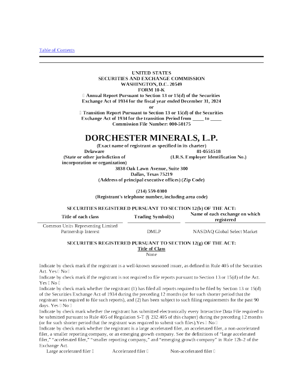 多尔切斯特 2024年度报告
