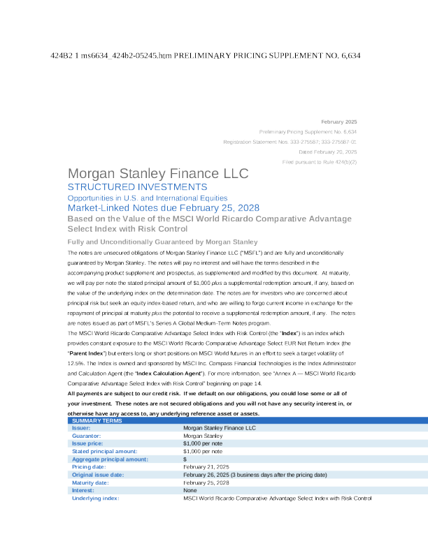 摩根士丹利美股招股说明书(2025-02-20版)