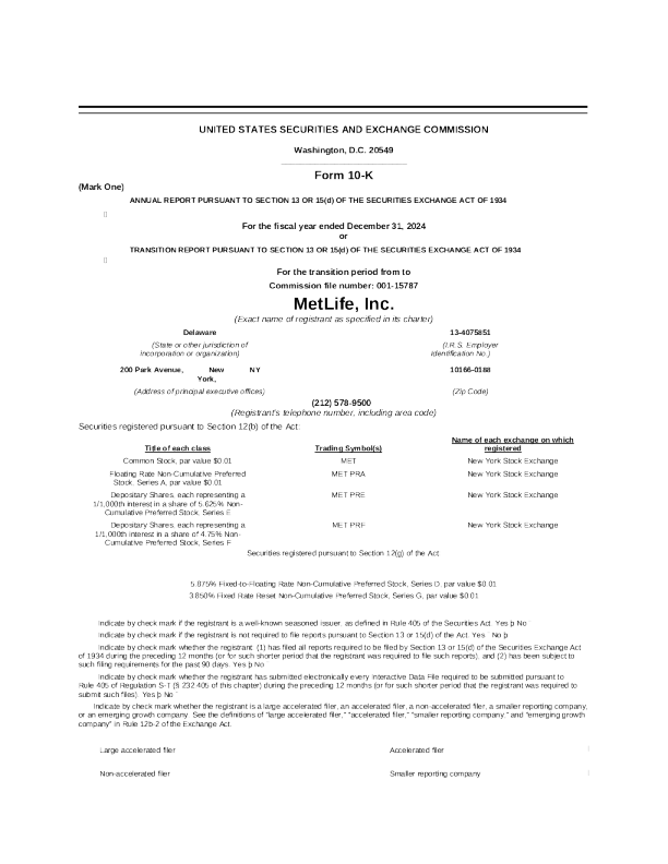 大都会人寿 2024年度报告