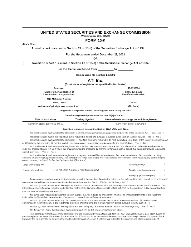 阿勒格尼技术 2024年度报告