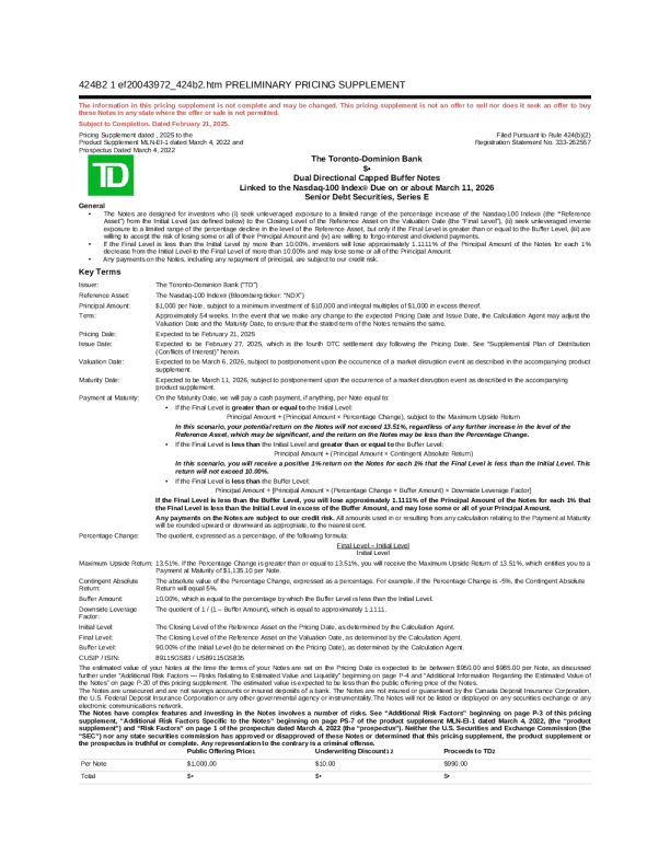 道明银行美股招股说明书(2025-02-21版)