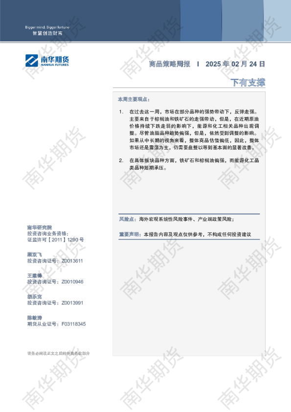 商品策略周报20250224