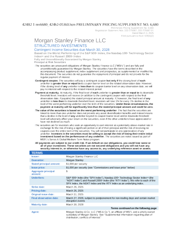 摩根士丹利美股招股说明书(2025-02-24版)