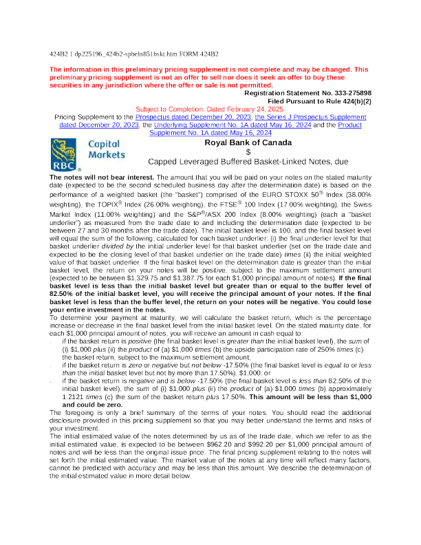 加拿大皇家银行美股招股说明书(2025-02-24版)