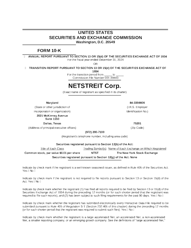 NetSTREIT Corp 2024年度报告