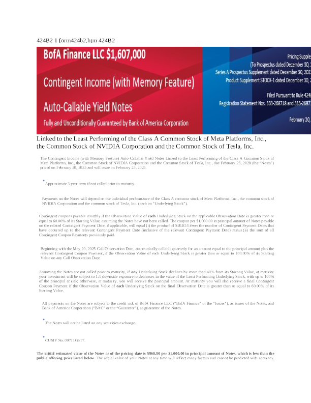 美国银行美股招股说明书(2025-02-24版)