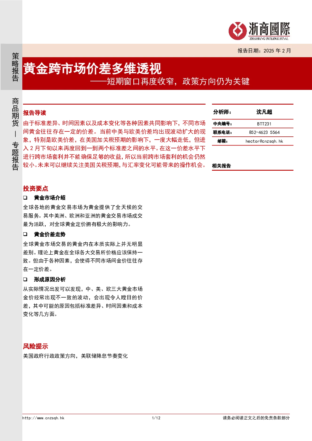报告封面