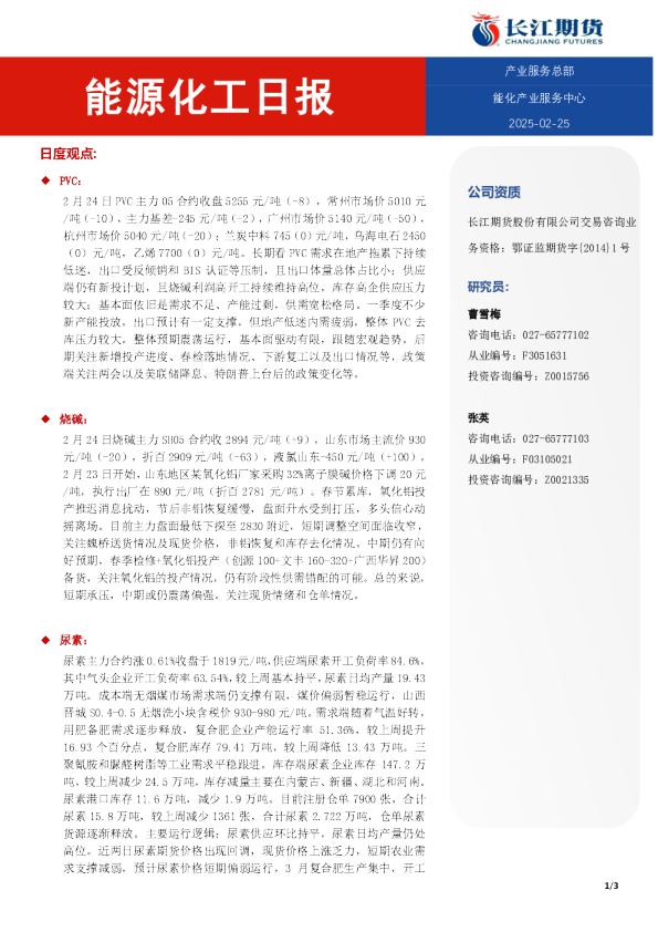 能源化工日报