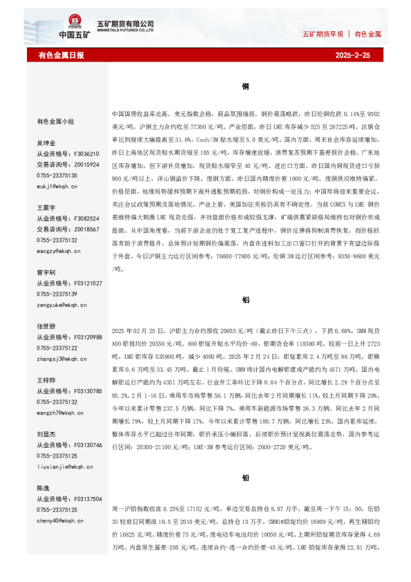 有色金属日报