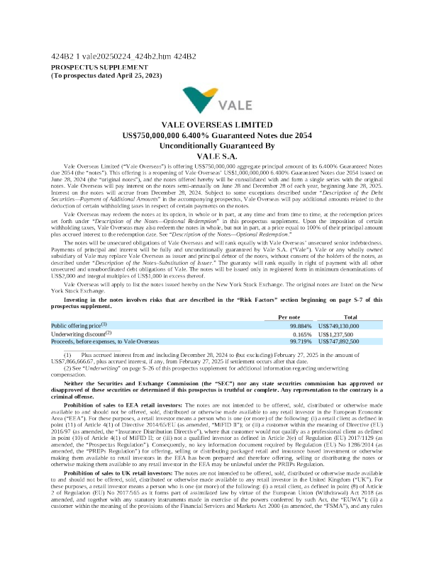 淡水河谷美股招股说明书(2025-02-25版)