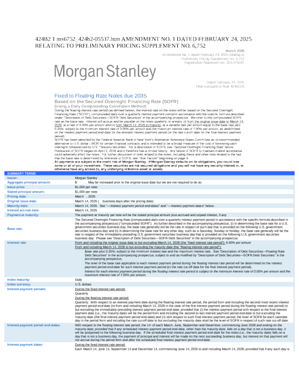 摩根士丹利美股招股说明书(2025-02-25版)