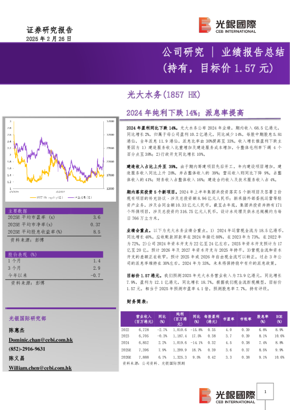 2024年纯利下跌14%；派息率提高