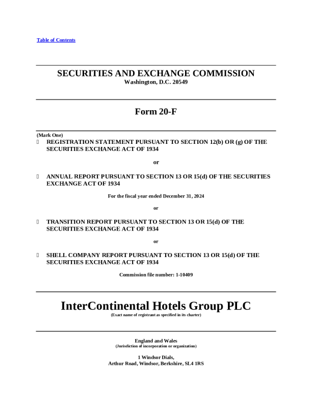 洲际酒店(US) 2025年年度报告和过渡报告