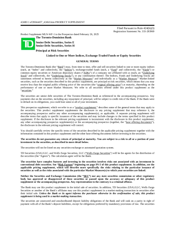 道明银行美股招股说明书(2025-02-27版)