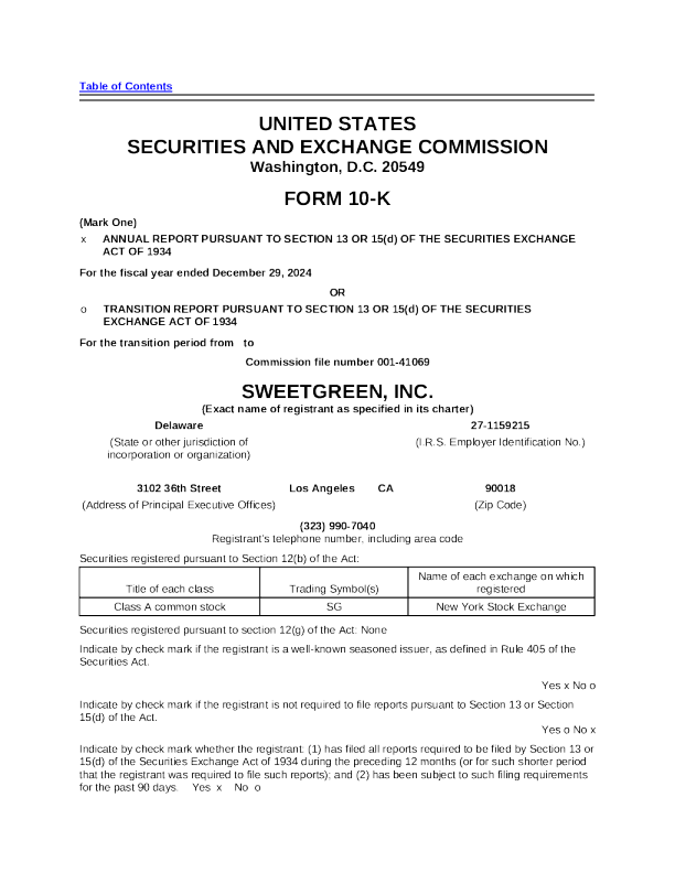 Sweetgreen Inc-A 2024年度报告