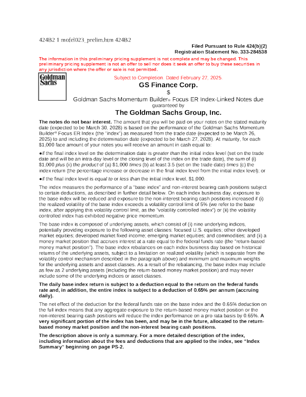 高盛美股招股说明书(2025-02-27版)