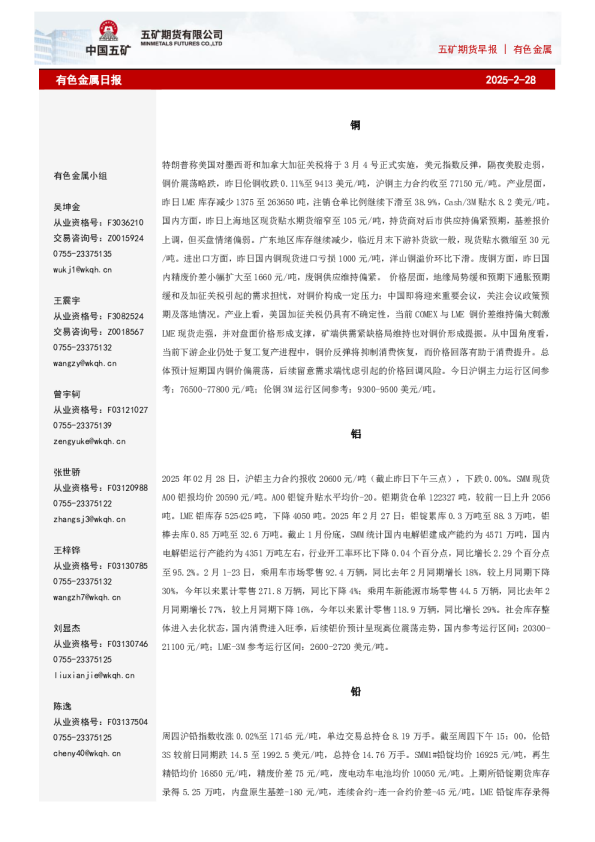 有色金属日报