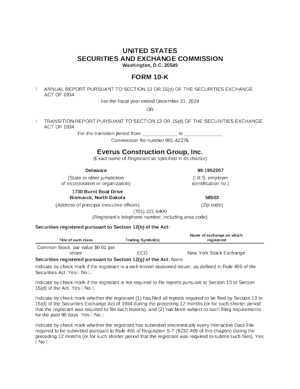 Everus Construction Group Inc 2024年度报告