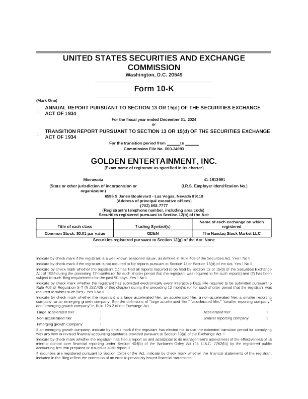 黄金娱乐 2024年度报告