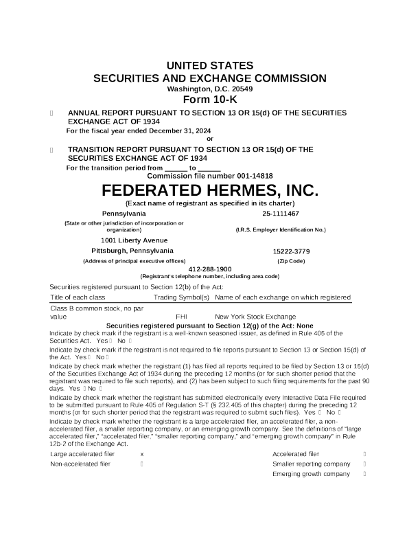 联邦投资 2024年度报告