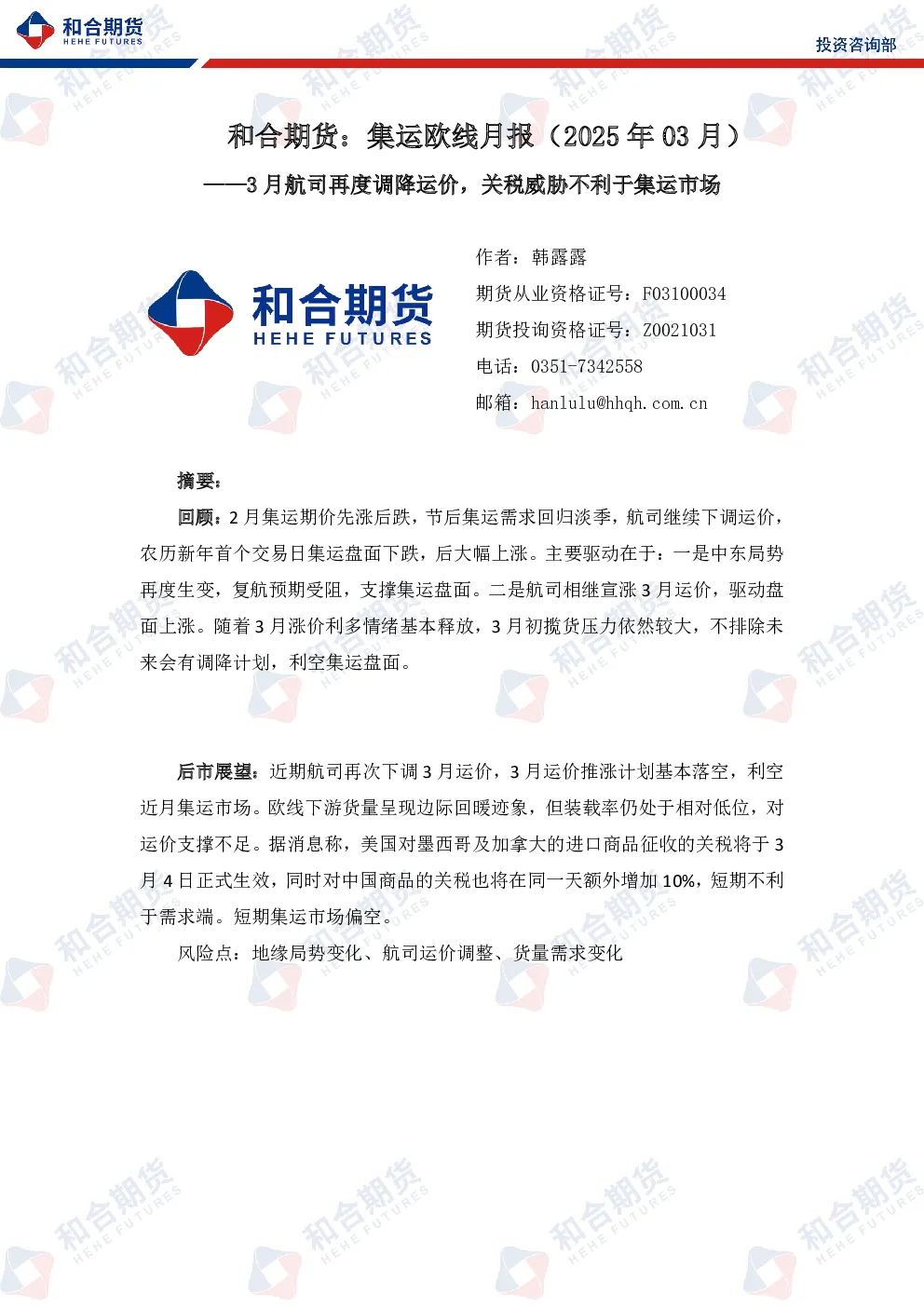 报告封面