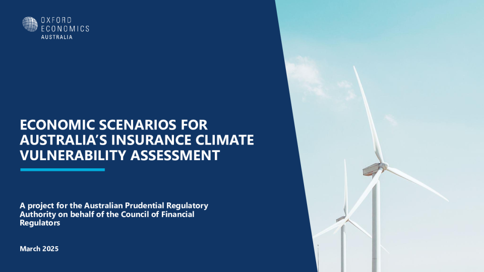 澳大利亚保险气候脆弱性评估的经济情景