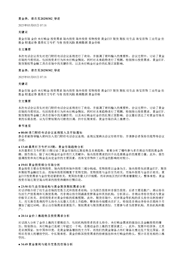 黄金热谁在买20250302