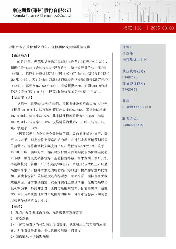棉花日报-棉花日报