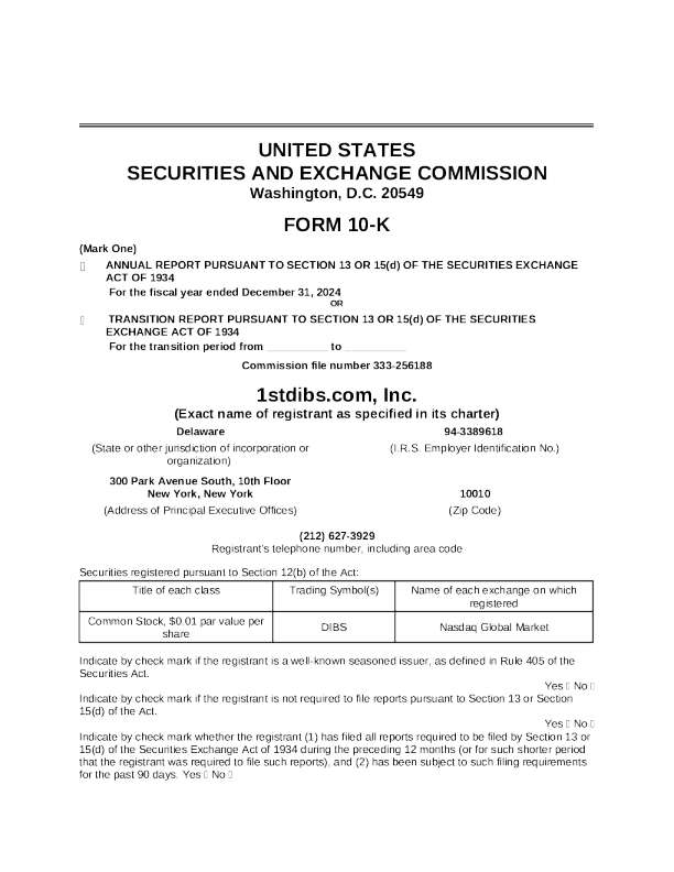 1stdibs.com Inc 2024年度报告