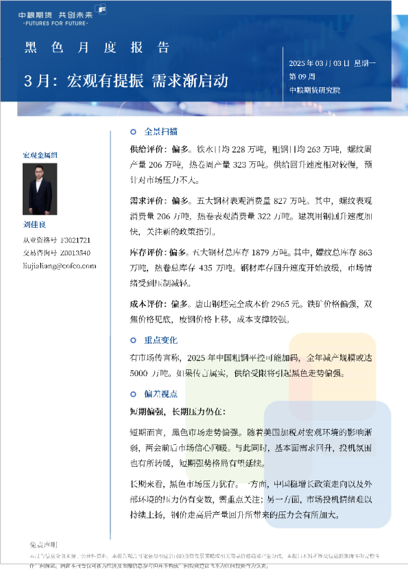 黑色月报：宏观有提振，需求渐启动