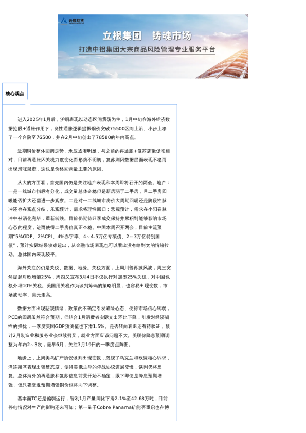 云晨研究 | 铜月报(2025年3月)